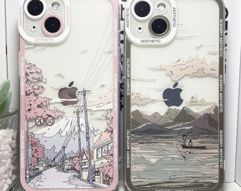 Custodia per telefono giapponese Street Landscape, custodia per telefono anime personalizzata, custodia per telefono anime per iPhone 15 14 13 12 Pro Max Mini Pro Max X/Xs Max