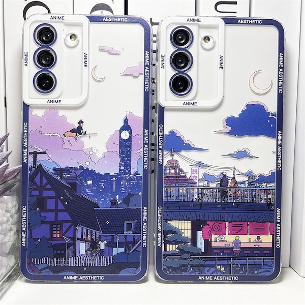 Japanese Cherry Blossom Train Scenery Samsung case,Anime Samsung Case For Samsung Galaxy S24 S23 S22 A73 A72