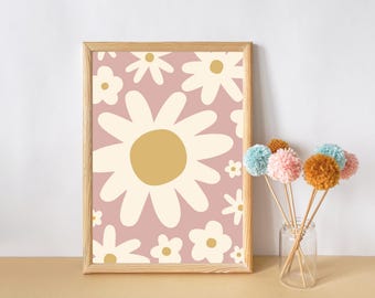 Dusty pink flower print. Wall art perfect for girls rooms, a playroom or a baby girls nursery (print only)
