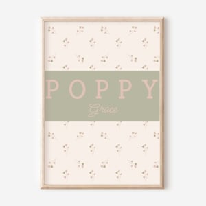 Set of Girls Dusty Pink and Sage Green Gallery Wall Prints for a Girls ...