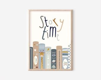 Personalised story time children’s print. Perfect for girls rooms, boys rooms, playrooms and nurseries (UNFRAMED)