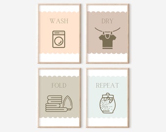 Laundry room prints. Wash, dry, fold, repeat available in multiple colours (prints only)
