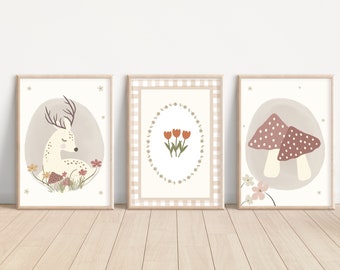 Set of 3 classic and traditional woodland prints (prints only)