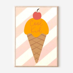 cute 'cool kid' ice cream print, perfect for girls rooms, boys rooms, playrooms and nurseries print only image 5