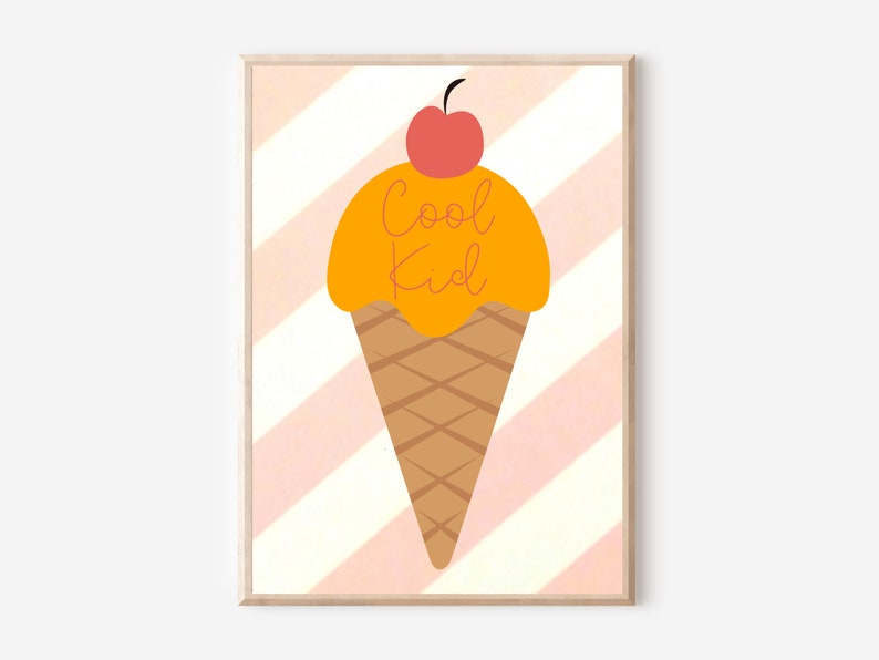 cute 'cool kid' ice cream print, perfect for girls rooms, boys rooms, playrooms and nurseries print only image 5