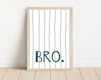 Bro print. Stripe teen and tween prints. Gamer wall art. Perfect for a boys or girls room, playroom or games room (print only)