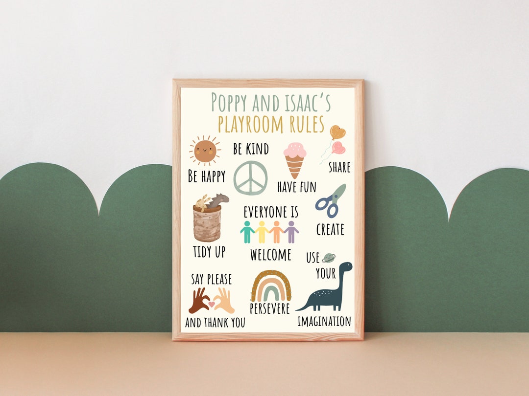 Personalised Playroom Rules Print. Gender Neutral Playroom Decor (print ...