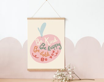 Positive affirmation peach print perfect for a playroom, nursery, girls or boys room (print only)