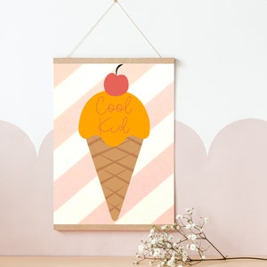 cute 'cool kid' ice cream print, perfect for girls rooms, boys rooms, playrooms and nurseries print only image 3