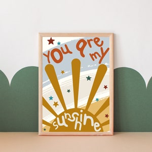 Impresión "Eres mi sol", impresión colorida para habitación infantil o sala de juegos (solo impresión)