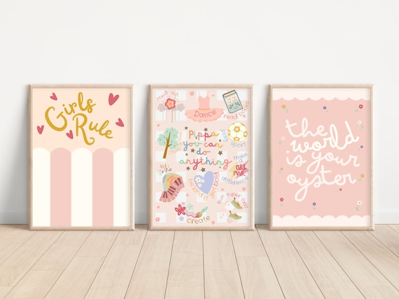 Personalised girls, you can do anything prints. Positive affirmation print for girls room, nursery or playroom (prints only, unframed)