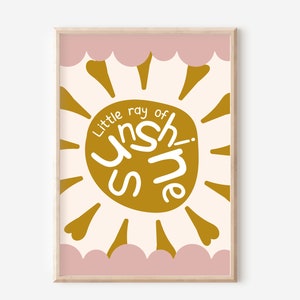 Estampado de pequeño rayo de sol, estampado colorido para habitación infantil o sala de juegos (solo impresión)