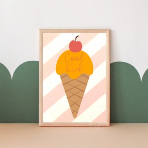 cute 'cool kid' ice cream print, perfect for girls rooms, boys rooms, playrooms and nurseries print only image 2