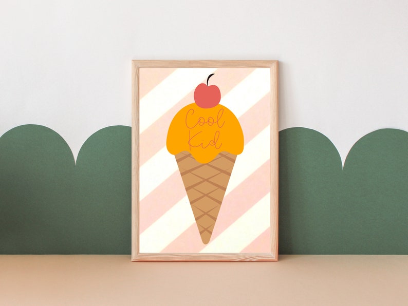 cute 'cool kid' ice cream print, perfect for girls rooms, boys rooms, playrooms and nurseries print only image 2