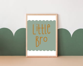 Little Bro playroom and bedroom print. With or without personalisation (print only, unframed).
