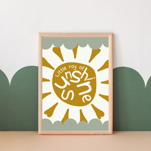 Impresión de pequeño rayo de sol, impresión colorida para habitación infantil o sala de juegos (solo impresión)