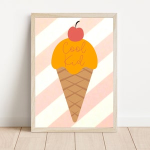 cute 'cool kid' ice cream print, perfect for girls rooms, boys rooms, playrooms and nurseries print only image 4