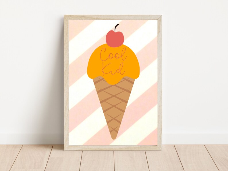 cute 'cool kid' ice cream print, perfect for girls rooms, boys rooms, playrooms and nurseries print only image 4