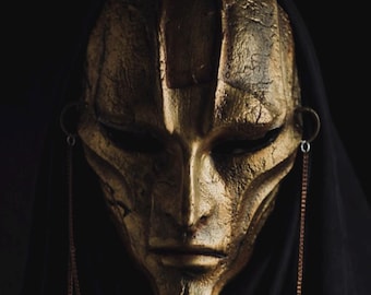 Saint Lazarus Mask: Asomtavruli Script, Unique Wall Decor
