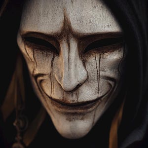 Smiling one — simple face white mask