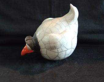 Céramique raku poule, fait main sculpture, figurine, décoration, création artisanale, cadeau original, poterie, statue