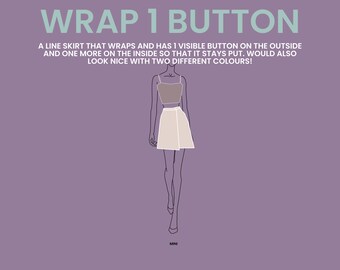 Wrap 1 Button -  Custom Skirt