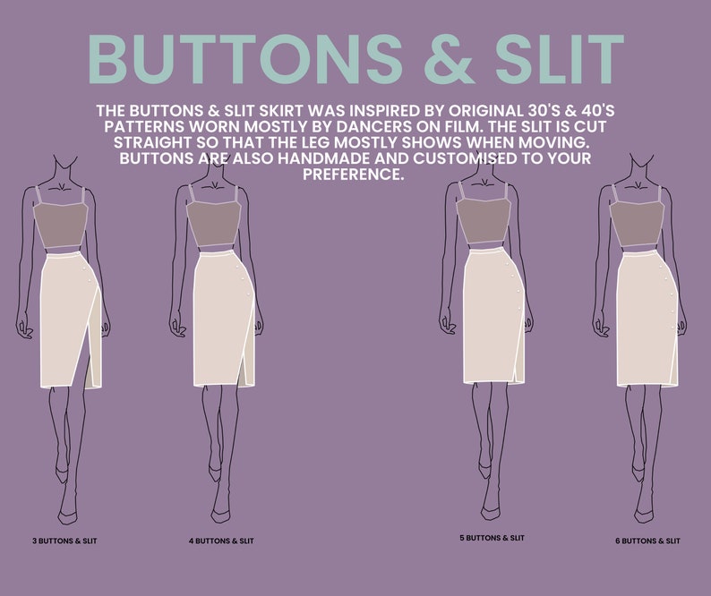 Buttons & Slit Custom skirt image 1