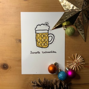 Carte de Noël XXL « BEER CHRISTMAS » Carte postale A5
