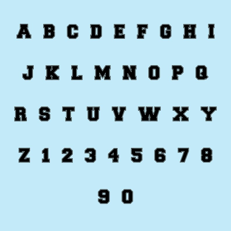 Varsity Font. Letters Numbers PNG SVG Ttfs. Unbundle Installable ...