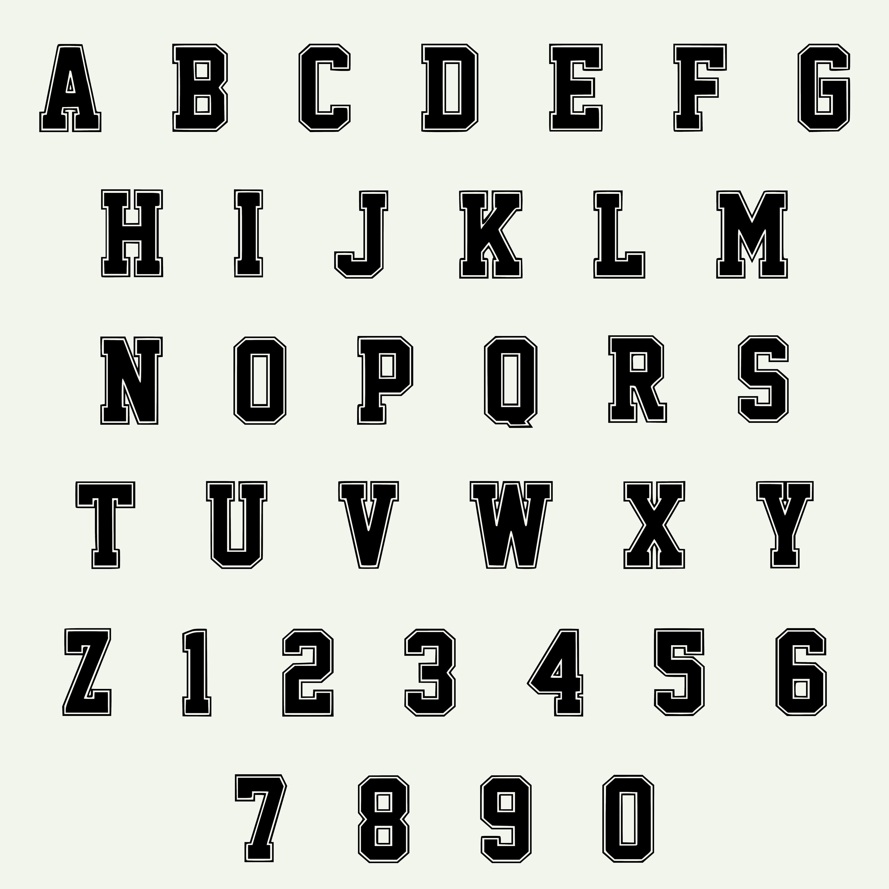 Varsity Font. Letters Numbers PNG SVG Ttfs. Unbundle Installable ...