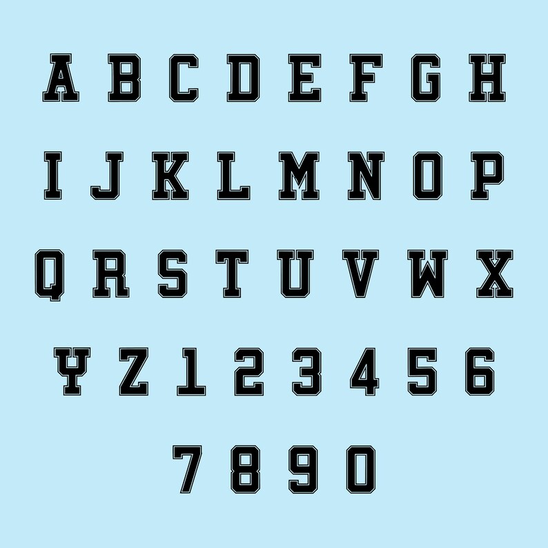 Varsity Font. Letters Numbers PNG SVG Ttfs. Unbundle Installable ...