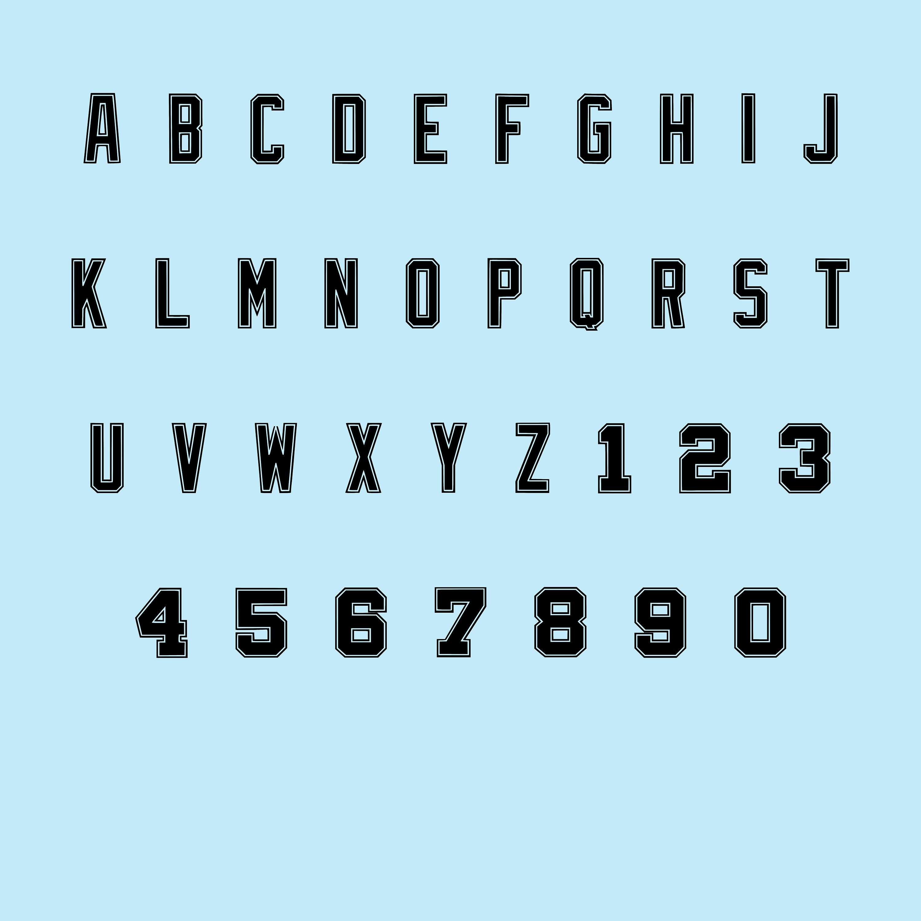 Varsity Font. Letters Numbers PNG SVG Ttfs. Unbundle Installable ...