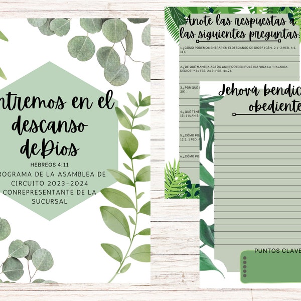 Cuaderno de la Asamblea de Circuito 2023-2024 - ¡Entra en el reposo de Dios! | 2023-2024 Circuit Assembly Notebook - Enter Into God's Rest!