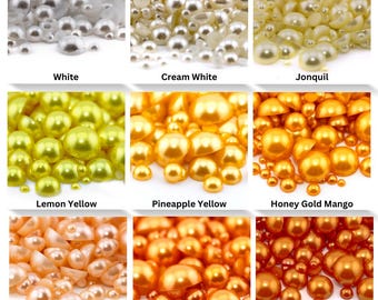 Flatback Pearls Mixed Sizes | Faux Pearl Flatback | Pearl Embellishment for Crafting, Nail Art, Tumblers