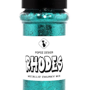 Metallic Chunky Glitter Mix &quot;Rhodes&quot; - 2oz. Shaker Jar - Premium Quality Glitter for Crafting, Nail Art, Tumblers & More!