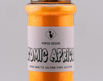 Neon Matte Ultra Fine Glitter Mix "Atomic Apricot" - 2oz. Shaker Jar - Premium Quality Glitter for Crafting, Nail Art, Tumblers & More!