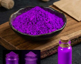 Vibrant Neon Purple Mica Powder – Fluorescent Pigment for Resin, Tumblers, Candles, Paint, Slime, Nails & DIY Crafts