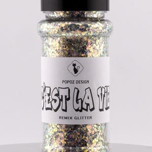 Remix Glitter &quot;C&#39;est La Vie&quot; - 2oz. Shaker Jar - Premium Quality Glitter for Crafting, Nail Art, Tumblers & More!
