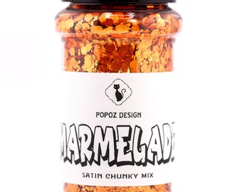 Satin Chunky Glitter Mix "Marmelade" - 2oz. Shaker Jar - Premium Quality Glitter for Crafting, Nail Art, Tumblers & More!