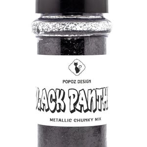 Metallic Chunky Glitter Mix &quot;Black Panther&quot; - 2oz. Shaker Jar - Premium Quality Glitter for Crafting, Nail Art, Tumblers & More!