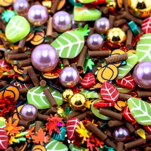 Fall Fake Sprinkle Mix 5-10MM, Kawaii Decoden Sprinkles, Polymer Clay Slices, Fake Sprinkles, Slime Fillers | NOT EDIBLE!