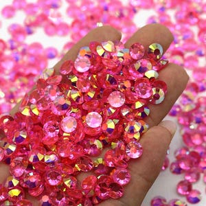 Rose AB Transparent Flatback Resin Rhinestones - 2mm 3mm 4mm 5mm 6mm for Craft, Nail Art & Tumbler Supplies