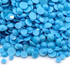 Light Sapphire Opaque Jelly Flatback Resin Rhinestones - 3mm 4mm 5mm for Craft, Nail Art & Tumbler Supplies