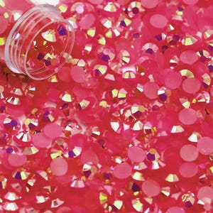 Deep Rose AB Jelly Flatback Resin Rhinestones - 2mm 3mm 4mm 5mm 6mm for Craft, Nail Art & Tumbler Supplies