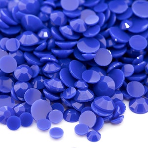 Sapphire Opaque Jelly Flatback Resin Rhinestones - 3mm 4mm 5mm for Craft, Nail Art & Tumbler Supplies