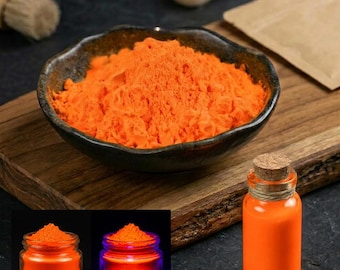 Vibrant Neon Orange Mica Powder – Fluorescent Pigment for Resin, Tumblers, Candles, Paint, Slime, Nails & DIY Crafts