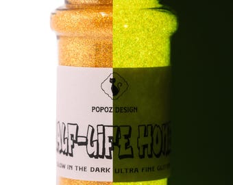 Glow in the Dark Ultra Fine Glitter Mix "Half-Life Honey" - Premium Quality Glitter for Crafting, Nail Art, Tumblers & More!