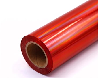 Toner Reactive Metallic Foil "Holographic Red" for Crafting, Wedding Invitations, Textile, Tumblers, etc.