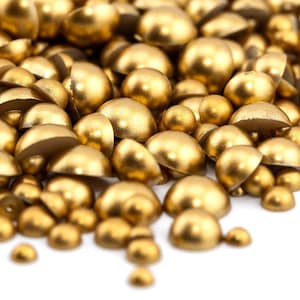 Flatback Pearl Gold Matte | Sizes 2MM 3MM 4MM 5MM 6MM 8MM 10MM 12MM & Mixed Sizes | Faux Pearl Embellishment for Craft, Nail Art, Tumblers