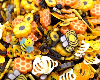Beehive Fake Sprinkle Mix, Kawaii Decoden Sprinkle Mix, Polymer Clay Slices, Fake Sprinkles, Resin and Slime Fillers | NOT EDIBLE!